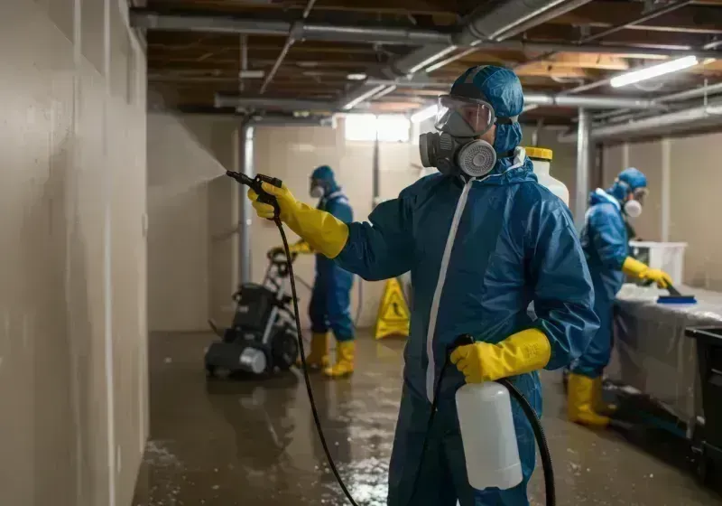 Basement Sanitization and Antimicrobial Treatment process in Lake County, IL